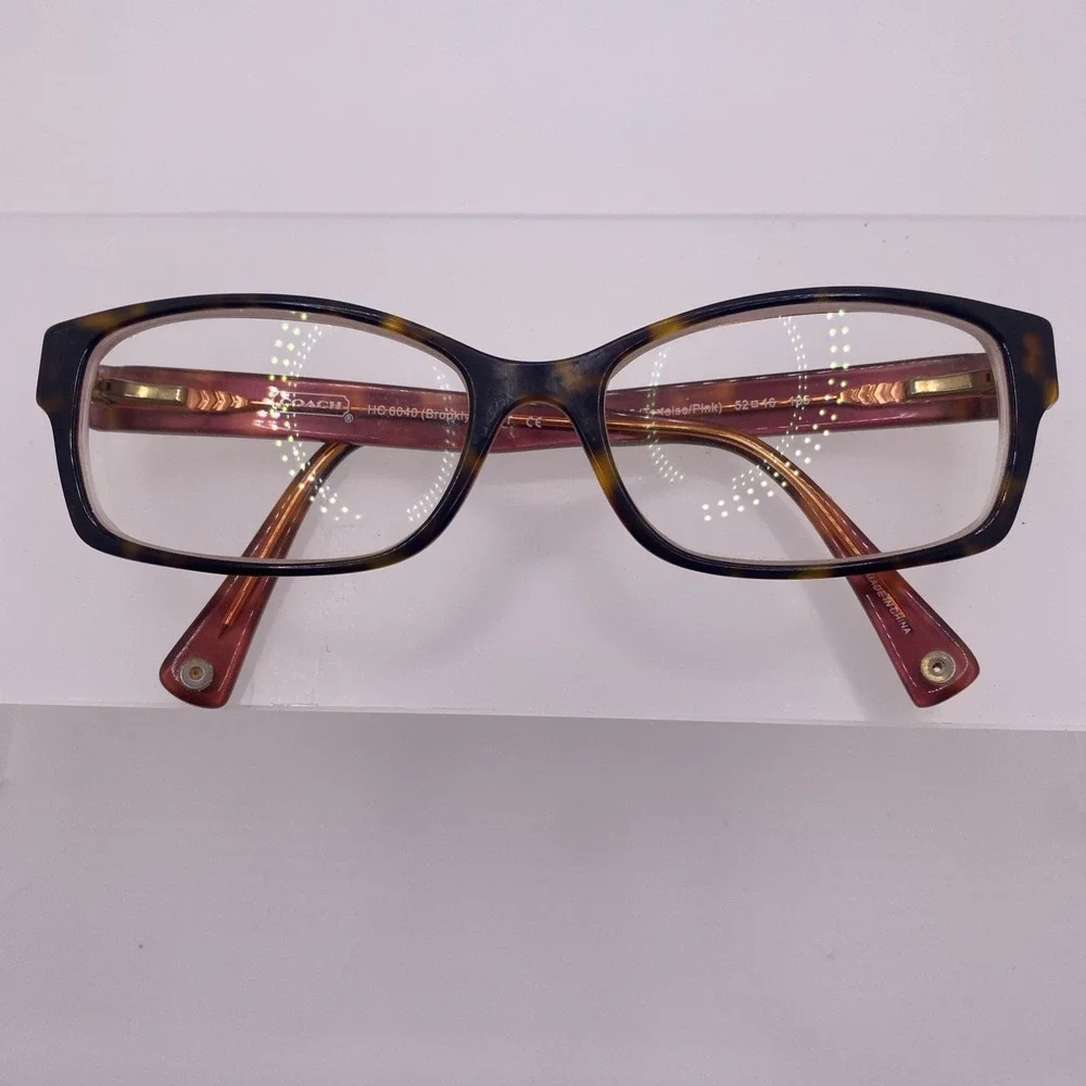 Coach Eyeglasses Women FRAME ONLY HC6040 Brooklyn 52-16-135 Tortoise Pink 005